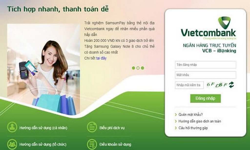 phí dịch vụ vietcombank