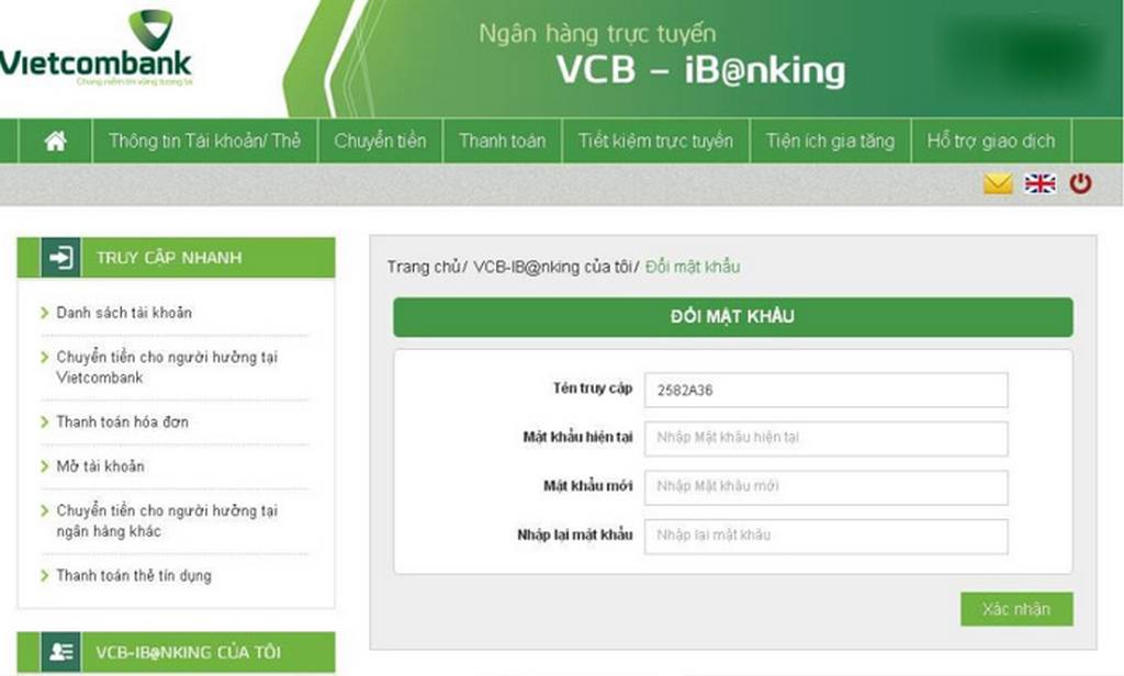 phí dịch vụ vietcombank