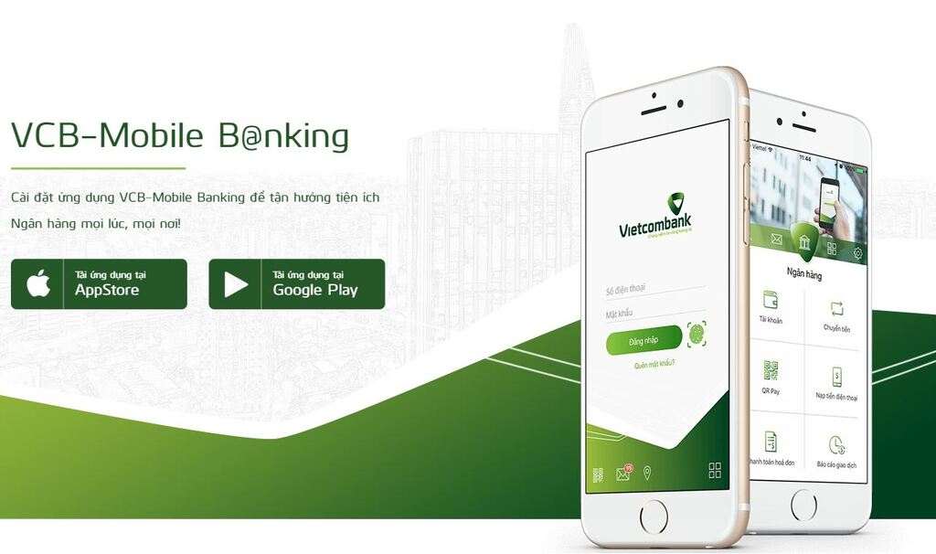 phí dịch vụ mobile banking của Vietcombank